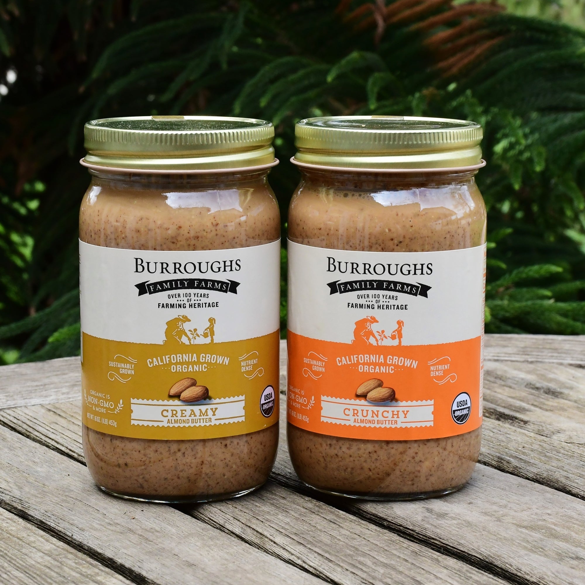Burroughs Family Farm Almond Butter jars